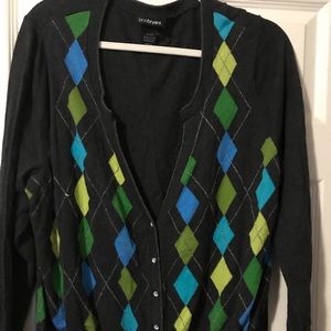 Argyle cardigan with gorgeous details